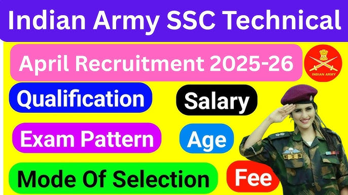 Indian Army SSC Technical April Men Recruitment 2025-26